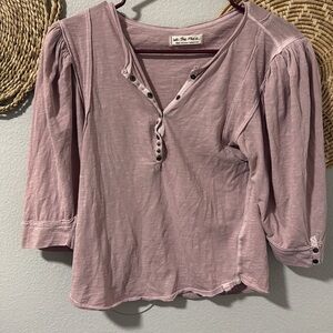 We The Free Dusty Pink Buttoned Women's Blouse